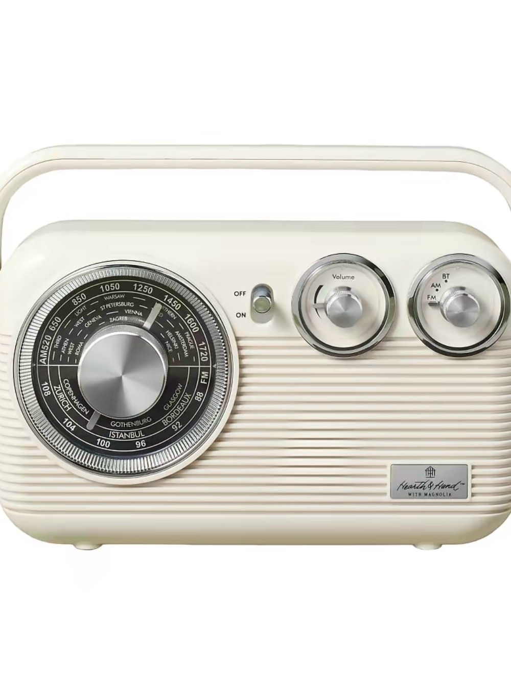 Hearth & Hand Cream Portable Radio with Retro Dial